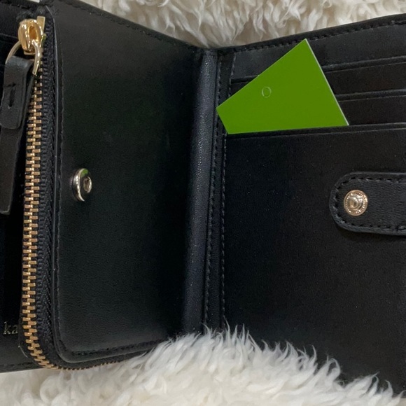NWT, Kate Spade, Black Leather Patterson Drive Small Shawn Bifold Wallet - Picture 7 of 14